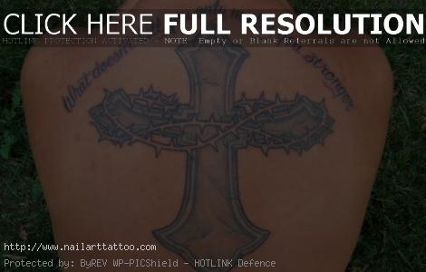 cross and barbed wire tattoos