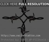 cross with barbed wire tattoo designs