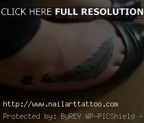 feather bird foot tattoos