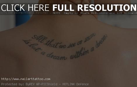 female back quote tattoos