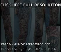 full black and white sleeve tattoos