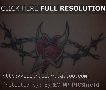 heart and barbed wire tattoo designs