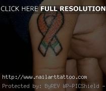 heart awareness ribbon tattoos