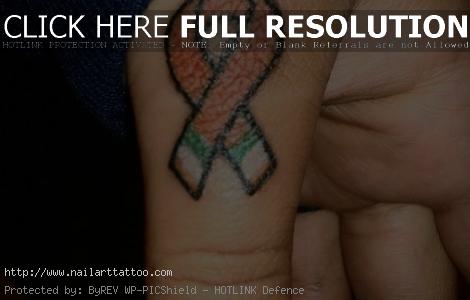 heart awareness ribbon tattoos