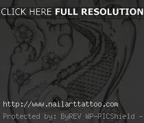 koi fish black and white tattoo designs