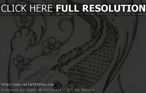 koi fish black and white tattoo designs