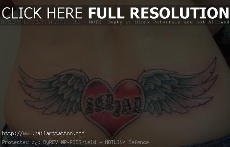 lower back wings tattoo