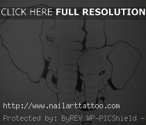 mom and baby elephant tattoo designs