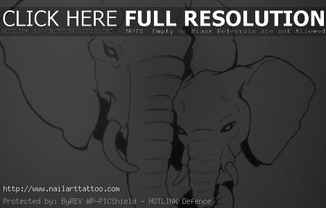 mom and baby elephant tattoo designs