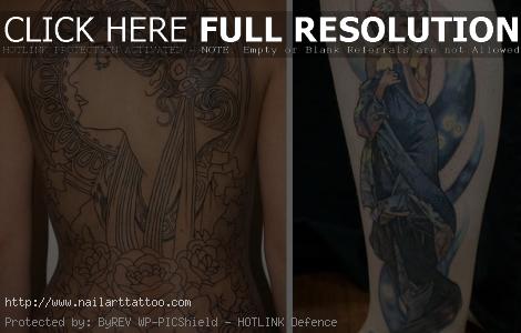 mucha art nouveau tattoo