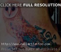 realistic barn owl tattoo