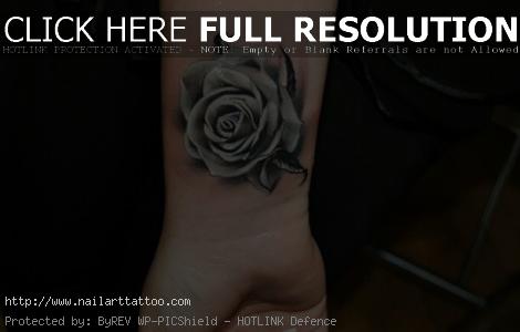 realistic black and grey rose tattoos