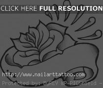 rose and banner tattoo designs