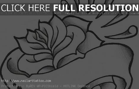 rose and banner tattoo designs
