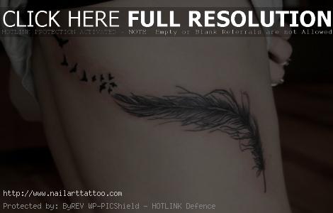 small black feather tattoo