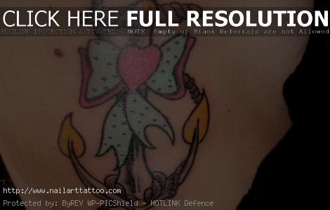 anchor with bow tattoos for girls