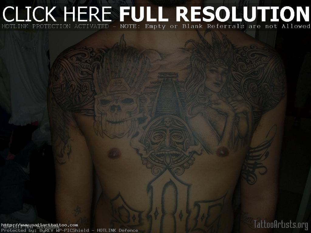 aztec chest plate tattoos