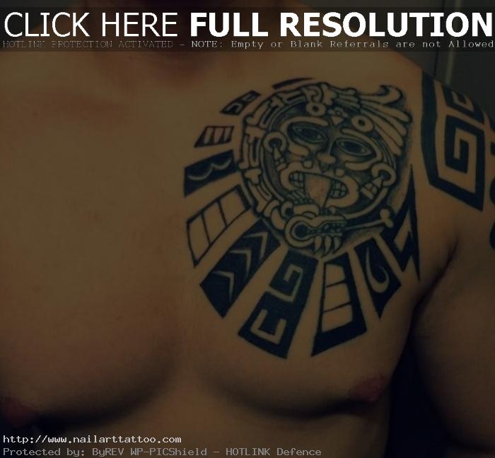 aztec chest plate tattoos
