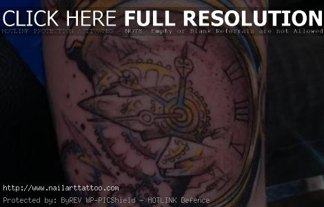 broken clock tattoo designs