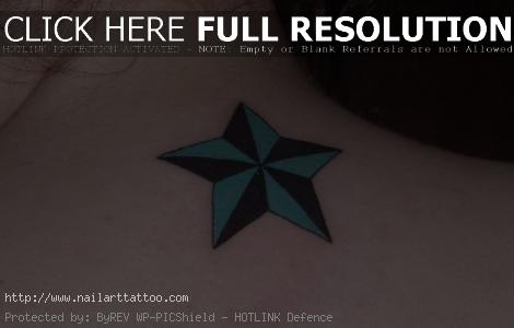 black and blue star tattoo