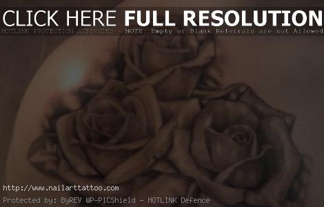 black rose tattoos on shoulder