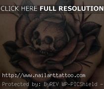 black roses tattoo skull