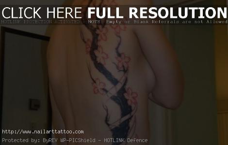 blossom tree tattoo on side