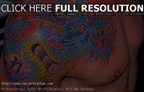 blue dragon tattoo arm