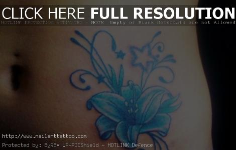 blue flower tattoo