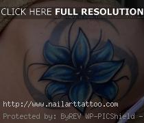 blue flower tattoo designs