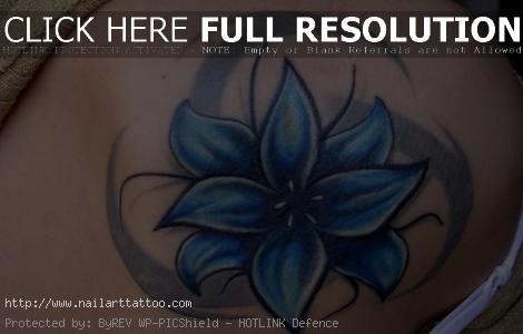 blue flower tattoo designs