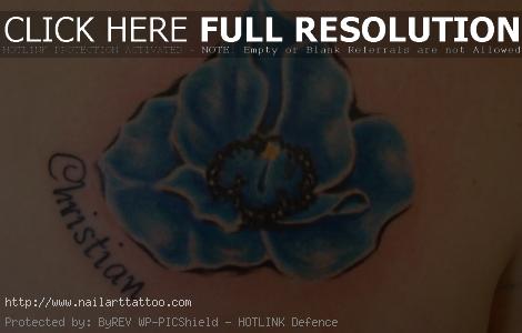 blue flower tattoo pictures