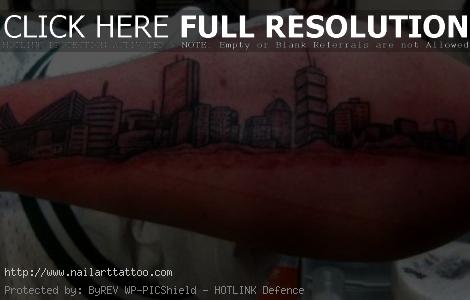 boston skyline tattoo simple