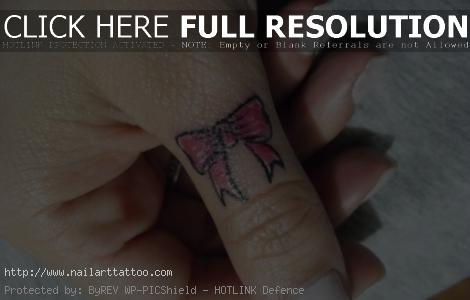 bow tattoo designs on finger