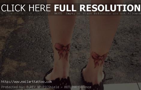 bow tattoo designs on foot
