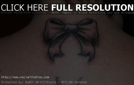 bow tattoo designs on neck