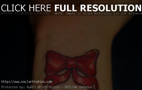 bow tattoos for girls on wrist