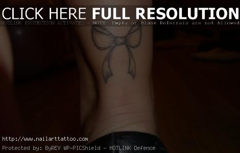 bow tattoos on legs