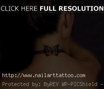 bow tie tattoo on neck