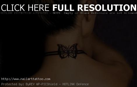 bow tie tattoo on neck