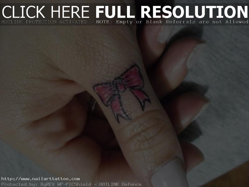 bow tie tattoos on finger