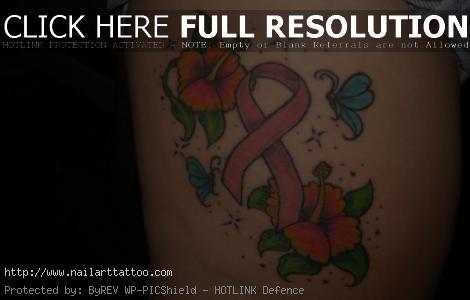 breast cancer ribbon tattoo designs