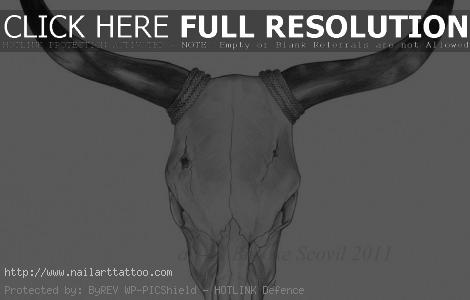 bull skull tattoo drawings