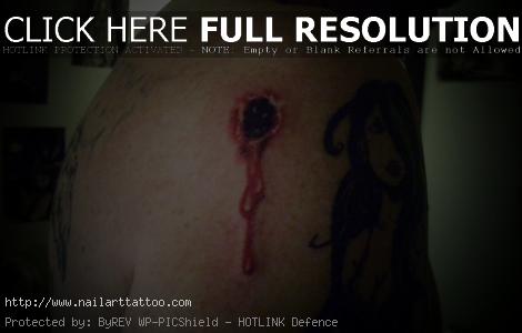 bullet hole tattoo pictures