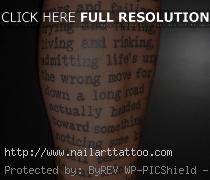 calf tattoos for men words