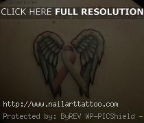 cancer ribbon tattoos with wings