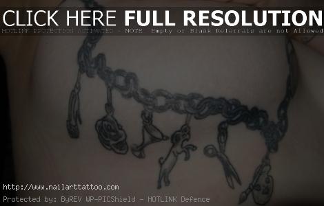 charm bracelet tattoo designs ankle