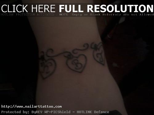 charm bracelet tattoo with initials