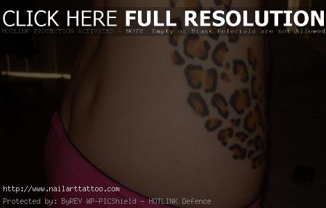 cheetah print tattoos on hip