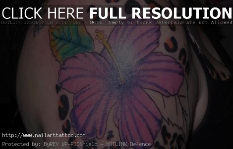 cheetah print tattoos with flowers